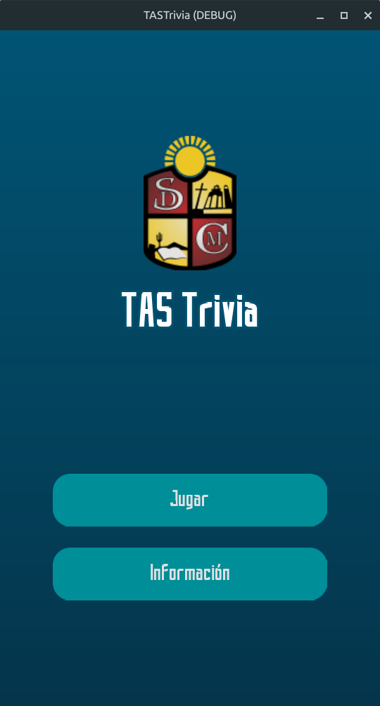 Captura de pantalla del menú de TAS Trivia